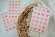 Load image into Gallery viewer, Watercolor Hearts Valentine's Day Card (Spanish option available)