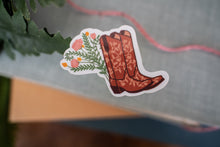 Load image into Gallery viewer, Cowgirl Boots with Bouquet Sticker