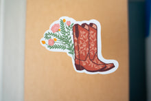 Load image into Gallery viewer, Cowgirl Boots with Bouquet Sticker