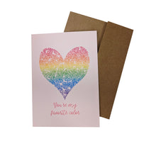 Load image into Gallery viewer, Rainbow Flower Heart Valentine's Day Card (Spanish option available)