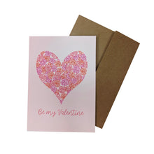 Load image into Gallery viewer, Flower Heart Valentine's Day Card (Spanish option available)
