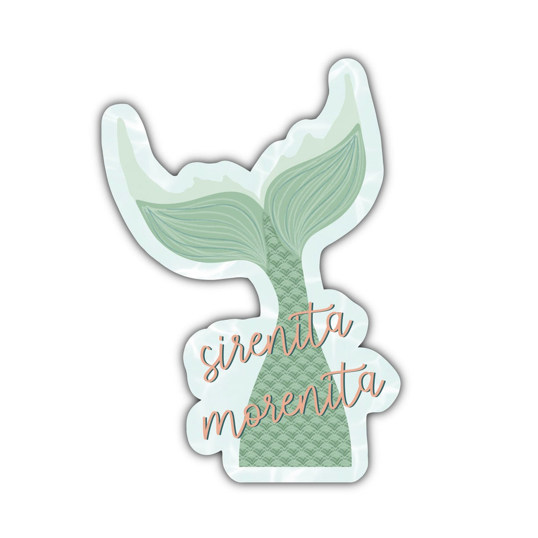 Sirenita Morenita Mermaid Tail Sticker