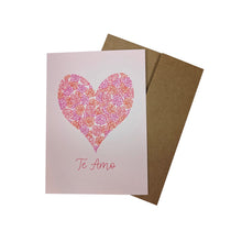 Load image into Gallery viewer, Flower Heart Valentine&#39;s Day Card (Spanish option available)
