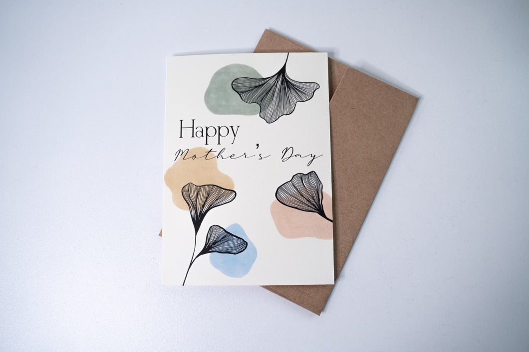 Ginkgo Leaf Mother's Day Card (English or Spanish)